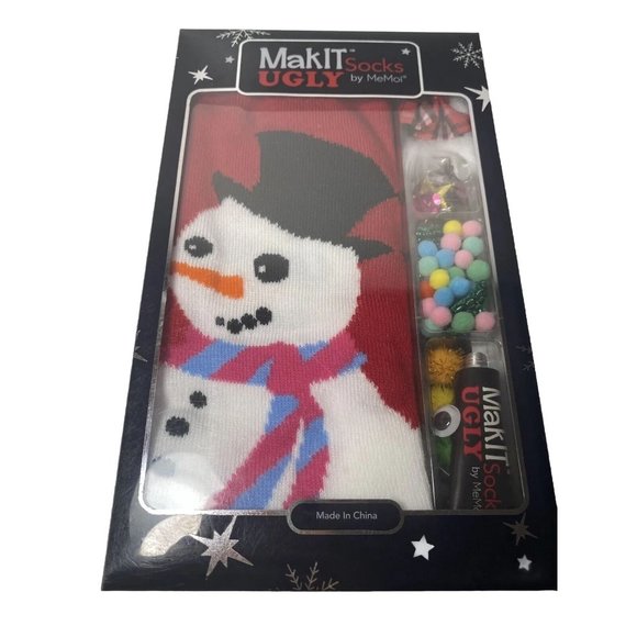 UGLY SOCKS Funny Activity DIY Design Your Own CHRISTMAS SOCKS NEW in Box - Picture 2 of 4
